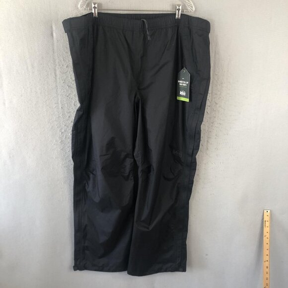 REI Co-op Rainier Full Zip Rain Pants Mens 3XL Black Waterproof Outdoor Hiking - Picture 1 of 16